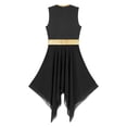 thumbnail image 5 of iiniim Liturgical Praise Dance Dress for Women Sleeveless Metallic Gold Color Block Lyrical Dancewear Black 3XL, 5 of 7