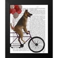 thumbnail image 2 of Fab Funky 12x14 Black Modern Framed Museum Art Print Titled - German Shepherd on Bicycle, 2 of 5