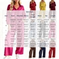 thumbnail image 3 of BRELIL Women's Two Piece Outfits Sets Collared Long Sleeve Shirt Wide Leg Pants Casual Lounge Matching Set Solid Boho Vacation Travel Tracksuit, Navy 2XL, 3 of 6