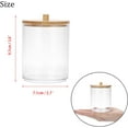 thumbnail image 2 of Porta hisopos de acrílico transparente con tapa de bambú de estilo minimalista moderno ZDWQFA, 2 of 8