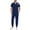#dark blue, variant on Scrubs for Men Set, Modern V-Neck Scrub Top & Jogger Scrub Pants with Multi Pockets Professionals Soft Stretch Athletic Nursing Uniform Workwear (Black)