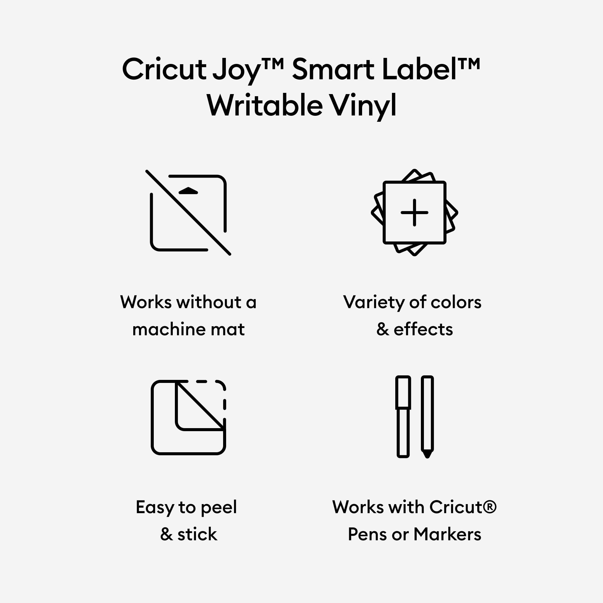 Cricut Joy Smart Label Writable Vinyl - Permanent, 5.5" x 13"