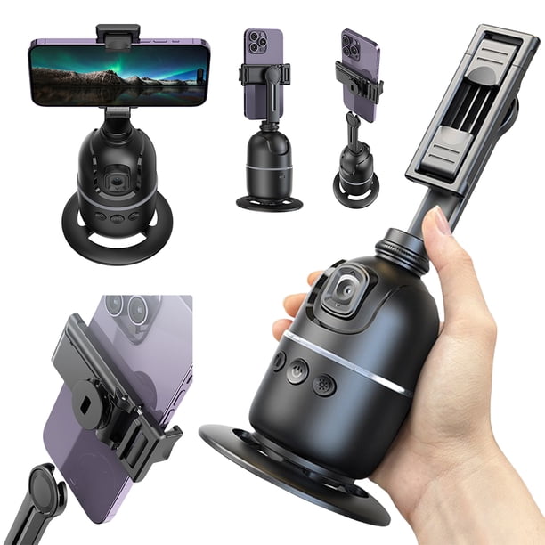 Trípode Seguimiento Facial Automático Sin Aplicación Soporte para Con Seguimiento Automático Rotación 360 (negro