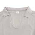 thumbnail image 6 of XIAOCHA Mens Breathable Waffle Knit Polo Shirt Short Sleeve Johnny Collar V Neck Pullover Top Lightweight Casual Activewear Tee, 6 of 8