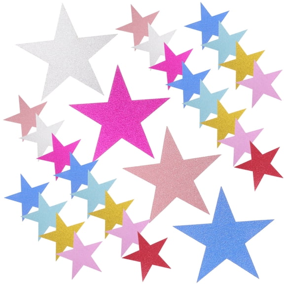 FONDOTIN 80pcs Assorted Color Paper Star Cutout Classroom Decor for Spring Parties