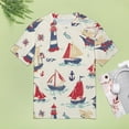 thumbnail image 4 of Nautical Sailboats Lighthouses-2 Women's Short Sleeve T-Shirt Crew Neck Casual Summer Trendy Loose Fit Tops, 4 of 7