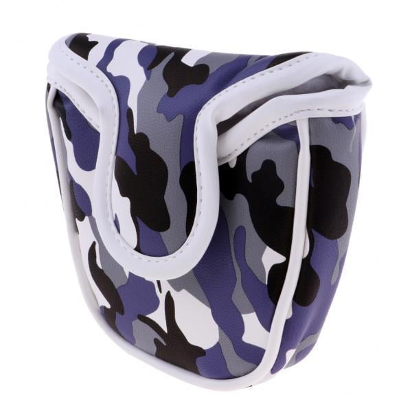 2x Camuflaje Golf Mallet Putter Head Cover Eje Central Headcover Protector Bolsa con Cierre - Cuero PU Premium E Impermeable Sunnimix Funda para putter de golf