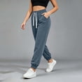 thumbnail image 4 of Qingpeng Womens Corduroy Jogger Pants Drawstring Waisted Cuffed Ankle Casual Trousers Trendy Daily Long Pants with Pockets, 4 of 9