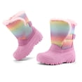 thumbnail image 4 of Kushyshoo Girls Snow Boots with Faux Fur Lining Pink Rainbow Warm Winter Shoes for Kids Size 13, 4 of 8