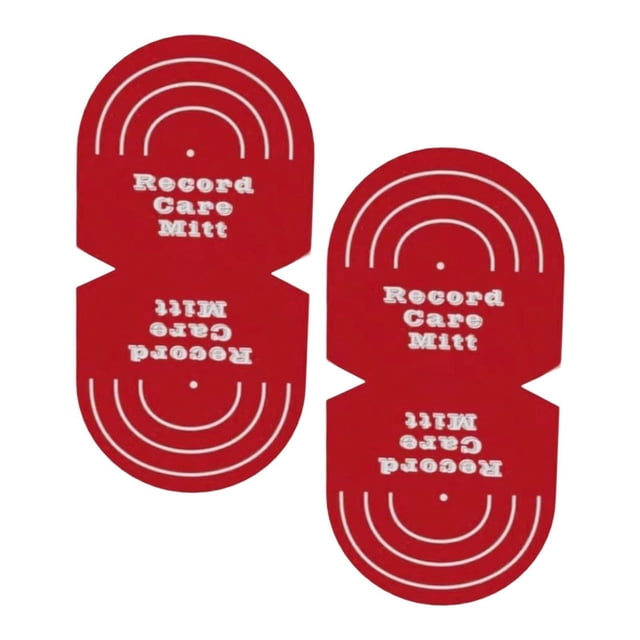 BELOVING 2 Pcs Mitaines de Manipulation de Disques Protection Maison Tampons Nettoyants pour Disques Vinyles Supports Rouges