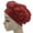 Red, variant on SPRING PARK Women Turban Cap Beaded Headscarf Beanie Thick Twisted Braid Wrap Hat Headwrap