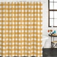 thumbnail image 2 of Ginger Yellow Buffalo Plaid Bathroom Shower Curtains with 12 Hooks Polyester Waterproof Shower Curtain for Stalls and Bathtubs Farmhouse Retro Checked Decorative Bathroom Privacy Curtain 66x72 Inches, 2 of 7