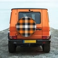 thumbnail image 2 of Daiia Orange Plaid Tire Covers , Travel Trailer Camper Truck SUV Motorhome Waterproof Wheel Cover, Sun Rain Snow Protector-14 inch, 2 of 9