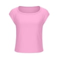 thumbnail image 5 of snilers Girls Short Cap Sleeve T Shirts Kids Crewneck Summer Crop Tops Casual Fashion Slim Fit Side Split Baic Tees 5-15 Years, 5 of 8