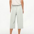 thumbnail image 4 of WQQZJJ Plus Size Women's Capri Pants, Solid Color Casual Straight Leg Pants, Drawstring Elastic Waist Comfortable Outdoor Workout 7/10 Pants, 4 of 7