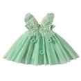 thumbnail image 1 of Robe de Fête pour Bébé Fille Robe Sans Manches Papillon Ligne A Princesse, 1 of 8