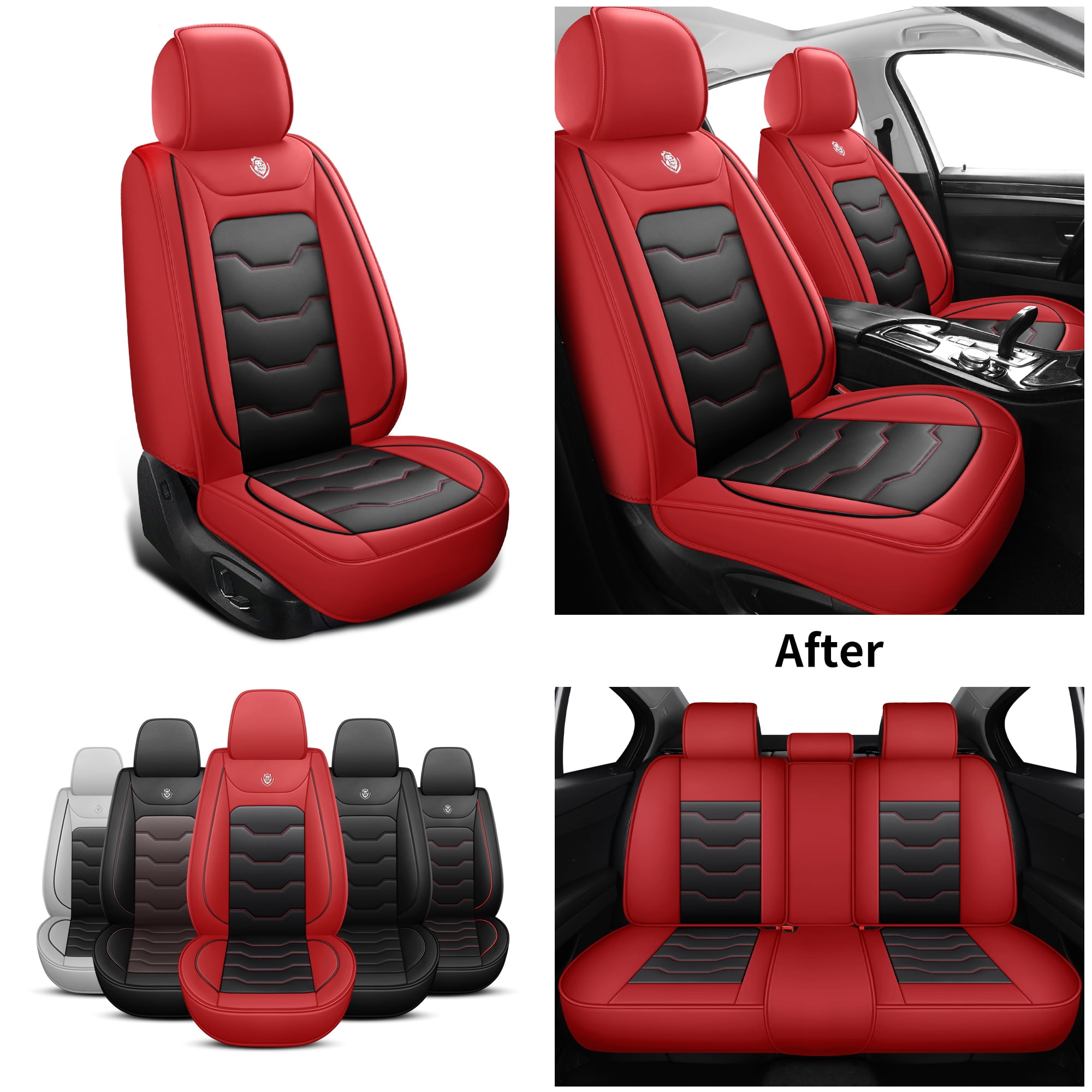 Car Seat Covers for Toyota RAV4 2018 Perfect Fit for Car Seats, Waterproof Faux Leather, Protecting Car Interiors, 5-Seat Full Set, Easy Installation