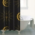 thumbnail image 5 of Mystical Moon Sun Shower Curtain with Celestial Gothic Star Print, Golden Spiritual Astrology Pattern Waterproof Curtain with Hooks, Cosmic Night Aesthetic for Guest or Dorm Bathroom, 5 of 5