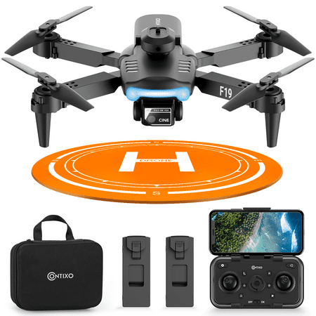 Image of Contixo F19 drone with 1080P Camera for Adults & Children – RC Quadcopter with four-way Obstacle Avoidance Follow Me Waypoint Fly Altitude Hold Headless Mode 20 Mins Long Flight
