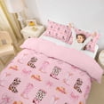 thumbnail image 3 of jejeloiu Chic Cow Cowboy Boot Duvet Cover Set Kids,Pink Cute Bow Bedding Full For Girls,Reversible,3-Piece(No Comforter), 3 of 6