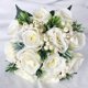 thumbnail image 4 of Wedding Artificial Ivory Rose Berries Bouquets with Green Leaves Holding Flowers, 4 of 5