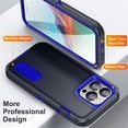 thumbnail image 3 of JTCASES Compatible with iPhone 15 Pro Max Case Heavy Duty Rugged Phone Case, Full Body Anti-dust Shockproof Drop Proof Armor Durable Cover Case for iPhone 15 Pro Max 6.7 inch, Deepblue/Royalblue, 3 of 9