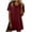 Wine, variant on Antinious Women Solid V-Neck Short Sleeve Soft Slim Summer Comfortable Long Sleepdress