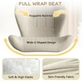 thumbnail image 5 of zzw Cross Legged Office Chair with Wheels, Armless Desk Chair with Wide Seat and Tall Back, Ergonomic Curved Seat for Bedroom, Office & Home, 5 of 8