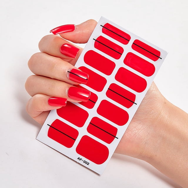 Cured Gel Nail Polish Strips Stickers, Adhesive Full Wrap Gel Nail Art Sticker, Waterproof Gel