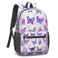 thumbnail image 5 of 17 Inch Lightweight Backpack,PVC Waterproof Oxford Fabric, Ergonomically Designed, with Large Capacity, Monarch Butterfly Aesthetic, 5 of 5