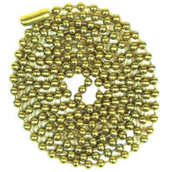 Specialty Hardw 94993 No. 6 Beaded Chain With Connector - Brass Plated, 3 ft.