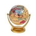 thumbnail image 1 of Globo terráqueo con marco dorado, material didáctico, geografía universal retro azul y blanca, 1 of 6