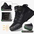 thumbnail image 2 of Gexuosn Men's Hiking Boots Lightweight Leather Mid Ankle Outdoor Trail Trekking shoes,Black, 2 of 6