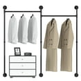 thumbnail image 3 of fliptradeinc Industrial Pipe Clothes Rack Wall Mounted Iron Garment Bar for Closet, 3 of 5