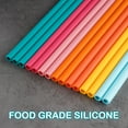 thumbnail image 2 of Tomorotec 15-Pack 12" Reusable Silicone Drinking Straws Fit for Stanley Tumblers 20oz, 30oz, 40oz with 2 Cleaning Brushes, BPA-Free Food-Grade Vibrant Colors Flexible Straws for Family Use (Flamingo), 2 of 7