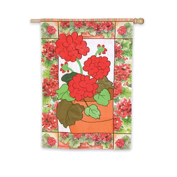 Flag,Artistic Blend,House Size Flag,Potted Geraniums