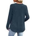 thumbnail image 5 of Diufon Womens Sweaters Plus Size Fall Casual Solid Color Pullover Tops Fashion V Neck Pleated Long Sleeve Tops, 5 of 10