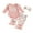 Pink, variant on Rovasas Girls 3PCS Pants Sets Letter Print Romper Floral Flared Pants Headband