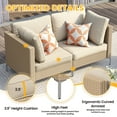 thumbnail image 4 of Vicllax 7 Piece Wicker Patio Furniture Set, Boho Outdoor Conversation Set Sectional Sofa, Yellow, 4 of 12