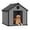 Black, variant on Bifanuo Large Dog House, PP Material Indoor Outdoor with Windows for Medium Large Dogs, Weatherproof Puppy Shelter with Elevated Floor & Air Vents, Easy Clean and Assemble (Black, 36.2"L×38"W×38"H)