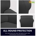 thumbnail image 2 of Easy-Going Stretch Fabric Non-Slip Solid Print Spandex Polyester Sofa Slipcover, Gray, 2 of 6