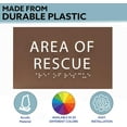 thumbnail image 2 of ADA CENTRAL SIGNS - 6" X4" Area of Rescue Sign - ADA Compliant Tactile Graphics Grade 2 Braille Text Wall Sign | Emergency Assistance, Refuge Place Sign for Schools, Offices, Apartments & Restaurants, 2 of 7