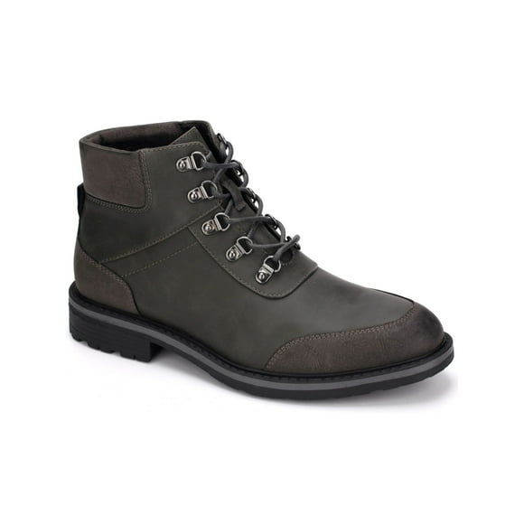 UNLISTED by KENNETH COLE Mens Gray Comfort Lug Sole Bainx Round Toe Block Heel Lace-Up Hiking Boots 12 M