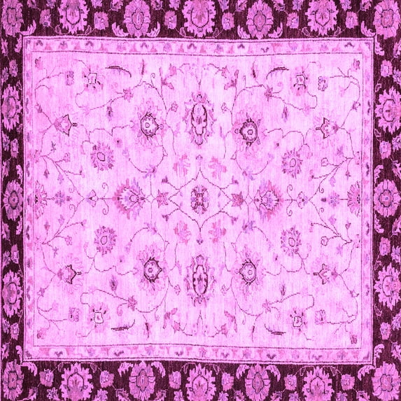 Ahgly Company Indoor Square Oriental Purple Traditional Area Rugs, 6' Square