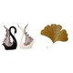 thumbnail image 1 of Figuras De Cisne, Escultura De Cerámica Y Hierro Forjado, Hojas De Ginkgo, Decoración De Pared, Estatua Abstracta Para Sala De Estar, Oficina, Estante, Aniversario, Comedor., 1 of 8