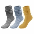 thumbnail image 2 of LckLvx 3 Pairs Slouch Socks for Women Solid Color Scrunch Soft Long Boot Socks Mid Calf Crew Socks, 2 of 9
