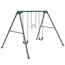 Lifetime Kid's Metal Swing Set with 2 Belt Swings and Trapeze Bar - 9 feet (91137)