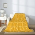 thumbnail image 2 of Throw Blanket for Couch Sofa and Bed, Cute Orange Piece Yellow Super Soft Plush Throw Blanket, Fuzzy Cuteness Comfy Warm Washable Flannel Blanket & Throws for All Season 60"x50", 2 of 5