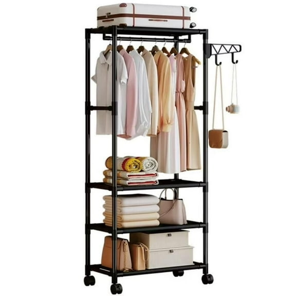 Arcticice 3-in-1 Entryway Coat Rack with Storage Bench, Simple Clothes Hanger Organizer for Indoor Bedroom Hallway