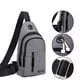 thumbnail image 4 of Bolsa de mensajero de los hombres Correa para el hombro Bolsa de mensajero de pecho con agujero USB y auriculares Agujero Senderismo Mochila Multiusos, 4 of 8